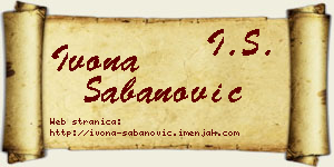 Ivona Šabanović vizit kartica
